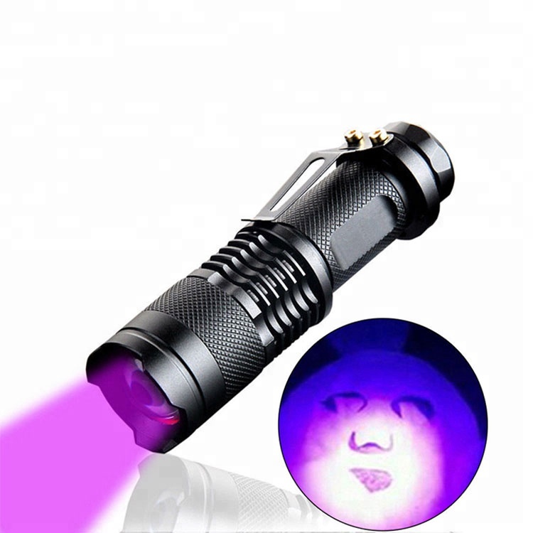 1 LED UV torch aluminum uv flashlight zoom with purple light for money