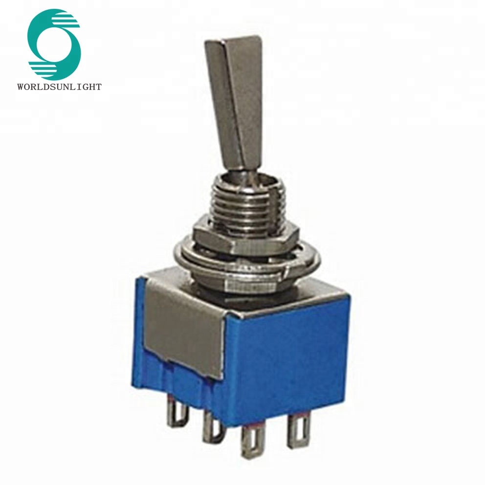 MTS-203-F1 F type Metal handle DPDT 6 pin on-off-on solder terminal type toggle switch