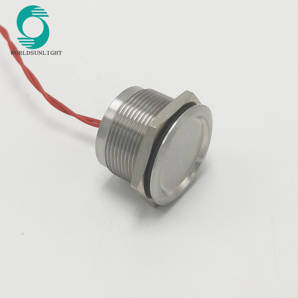 IP68 sealed waterproof 22mm concave head SPST momentary stainless steel metal touch piezo switch(WS22BR6F1NOM)