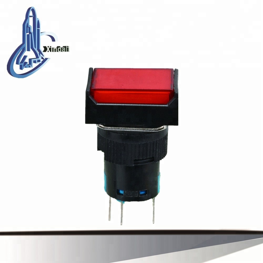 220volts Minidirect Push button Switch with rectangular LED light XDL16-22CFD