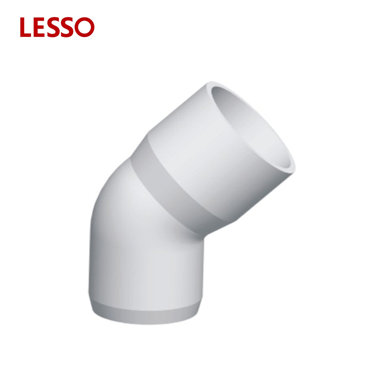 LESSO DIN standard UPVC pipe fittings 45 degree pvc elbow