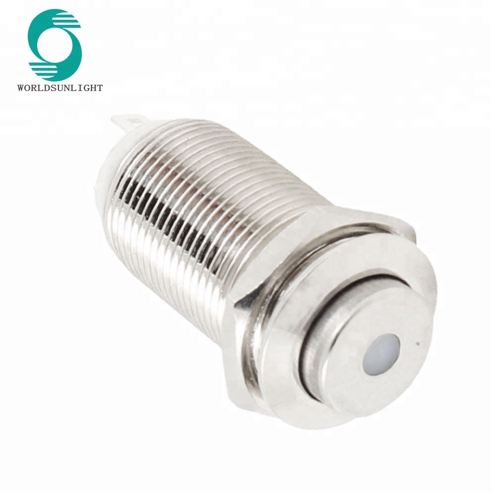 Diameter 12mm Angel Eye Blue Dot LED 12V 5 Pin Stainless Steel Momentary Push Button Switch