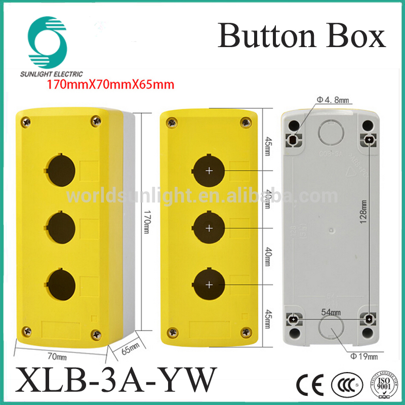 IP67 XLB-3A-YW 3 holes waterproof Push Button Switch control box