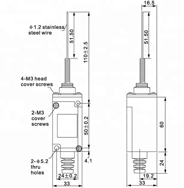 HL-5330 250VAC 10A NO/NC SPDT waterproof Coil Spring Actuator general electric Limit Switch