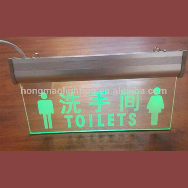 Shenzhen Hongmao Wall Mounted Clear Acrylic Perspex Fire Exit Sign Light