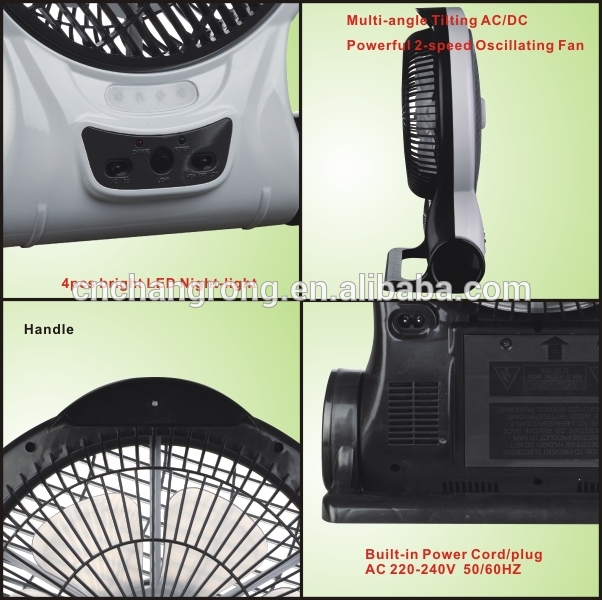 8 inches led rechargeable multifunction electric emergency fan