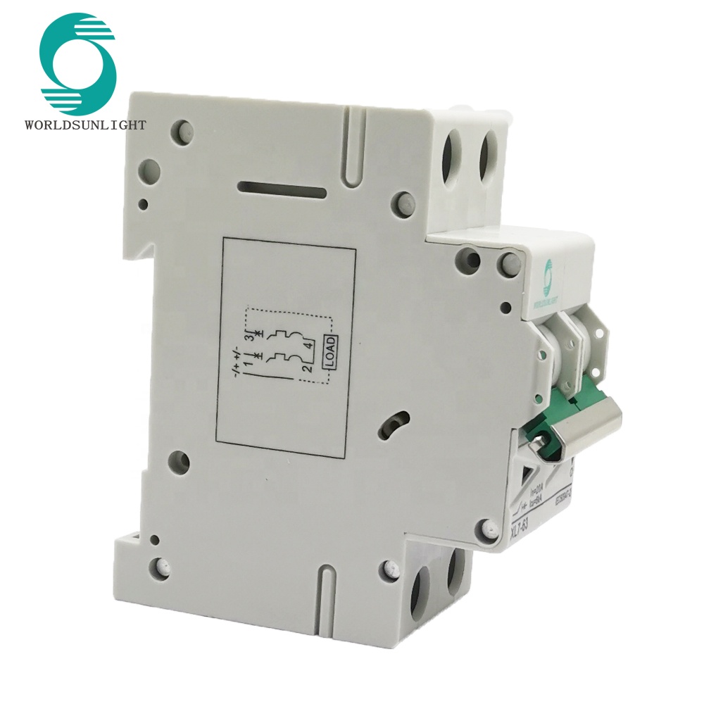 IEC 60947-2 approval 250VDC 500VDC 800VDC 1000VDC 12VDC 6kA 63 amp electrical miniature mini dc circuit breaker mcb