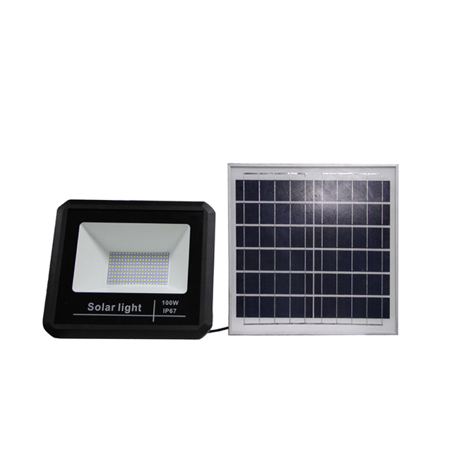 Die cast aluminum waterproof security 100w solar led flood light with timer