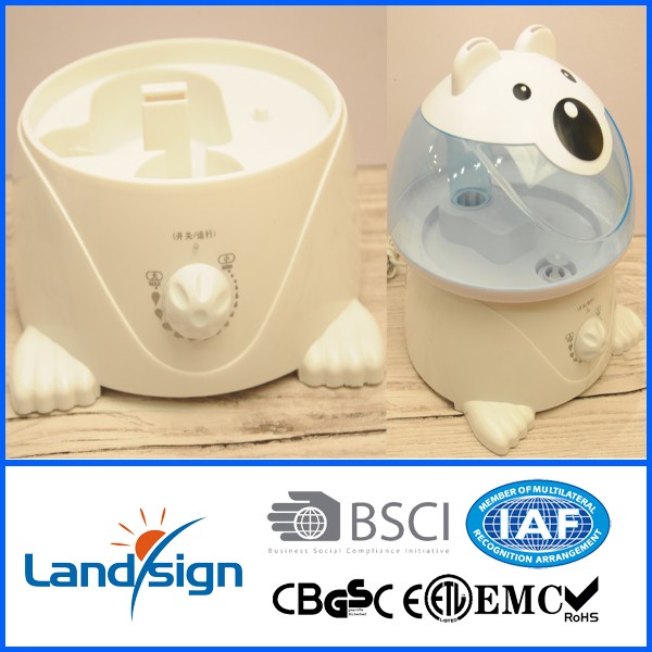 CiXi Landsign ISO9001 Bear Adorable Ultrasonic Cool Mist Humidifier for Home Bedroom Office Kids & Baby Nursery