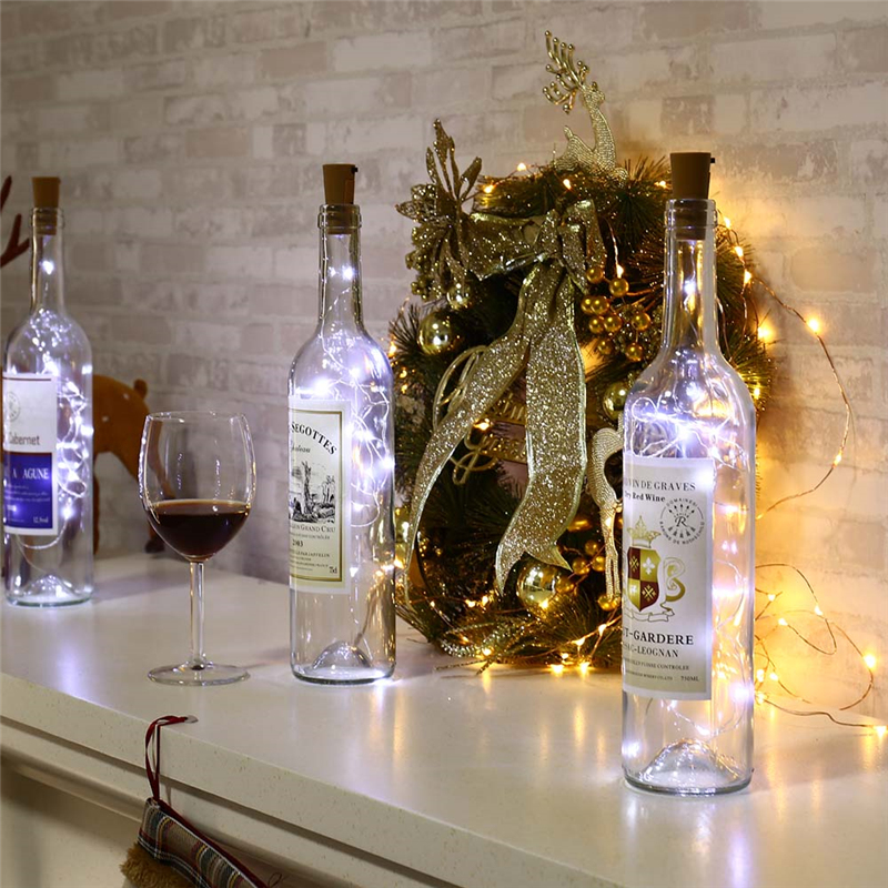 Glass Craft Bottle Fairy Valentines Wedding Decoration Lamp Party 20 LED Copper Wire led Christmas RGB led bottle lights