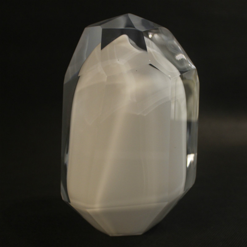 Custom Hand Blown Irregular Shape Pendant Light Cover Shiny Fused Glass Lamp Shade