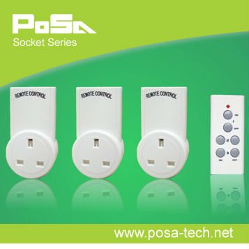 wireless remote control power socket, switch, plug for UK, British (PS-K38B-3)