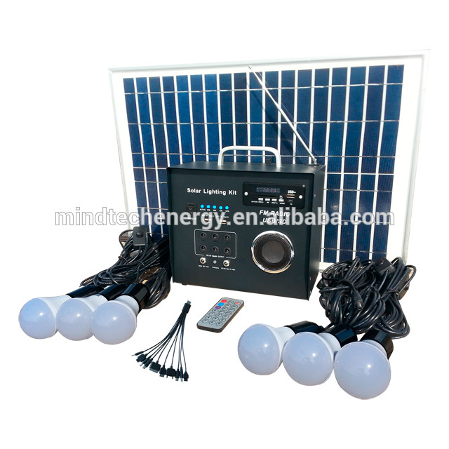 30w solar panel DC12v lighting system with FM radio