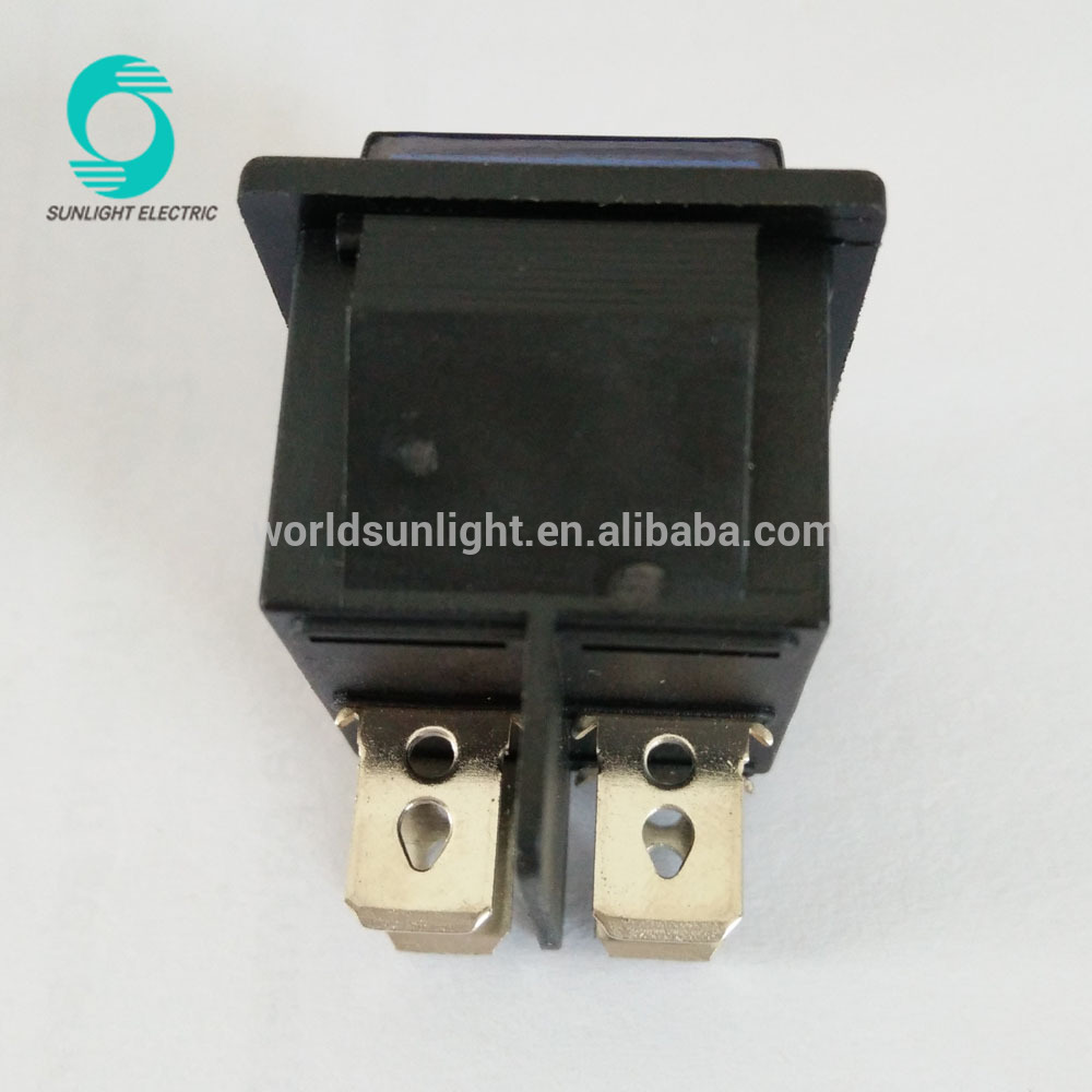 KCD2-201N 15A 250VAC ON / OFF maintained DPST 12v blue led illuminated rocker switch