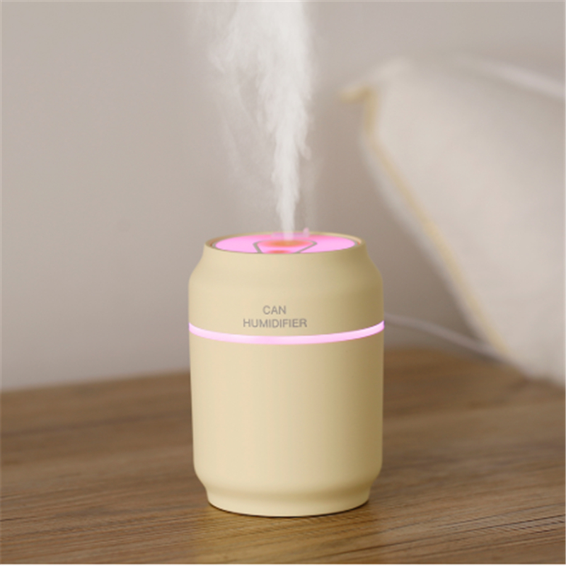 3-in-1 Portable Mist Humidifier with USB Fan and LED Light Aroma Diffuse 200ML Car Air Can Humidifier Essential Oil