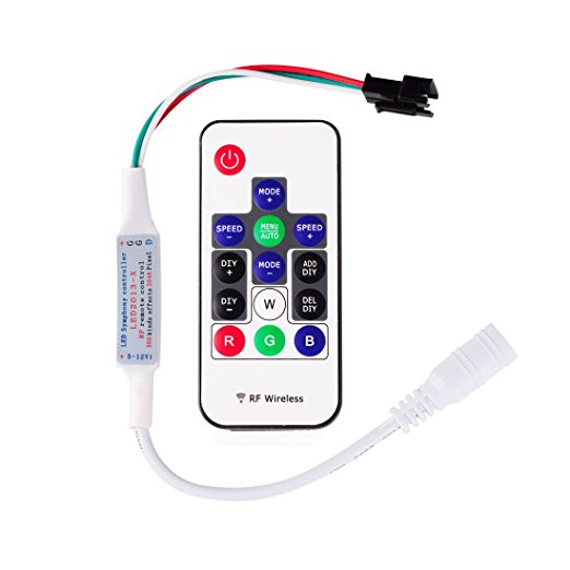 14Key RF Remote LED RGB Mini Full Color Controller 300 Effects Max 2048 Pixels LED Controller
