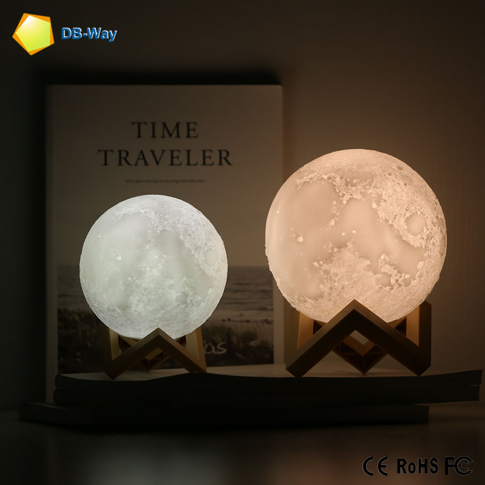 3D Moon Lamp 3D Printing with with 16 colors RGB colors and remote control