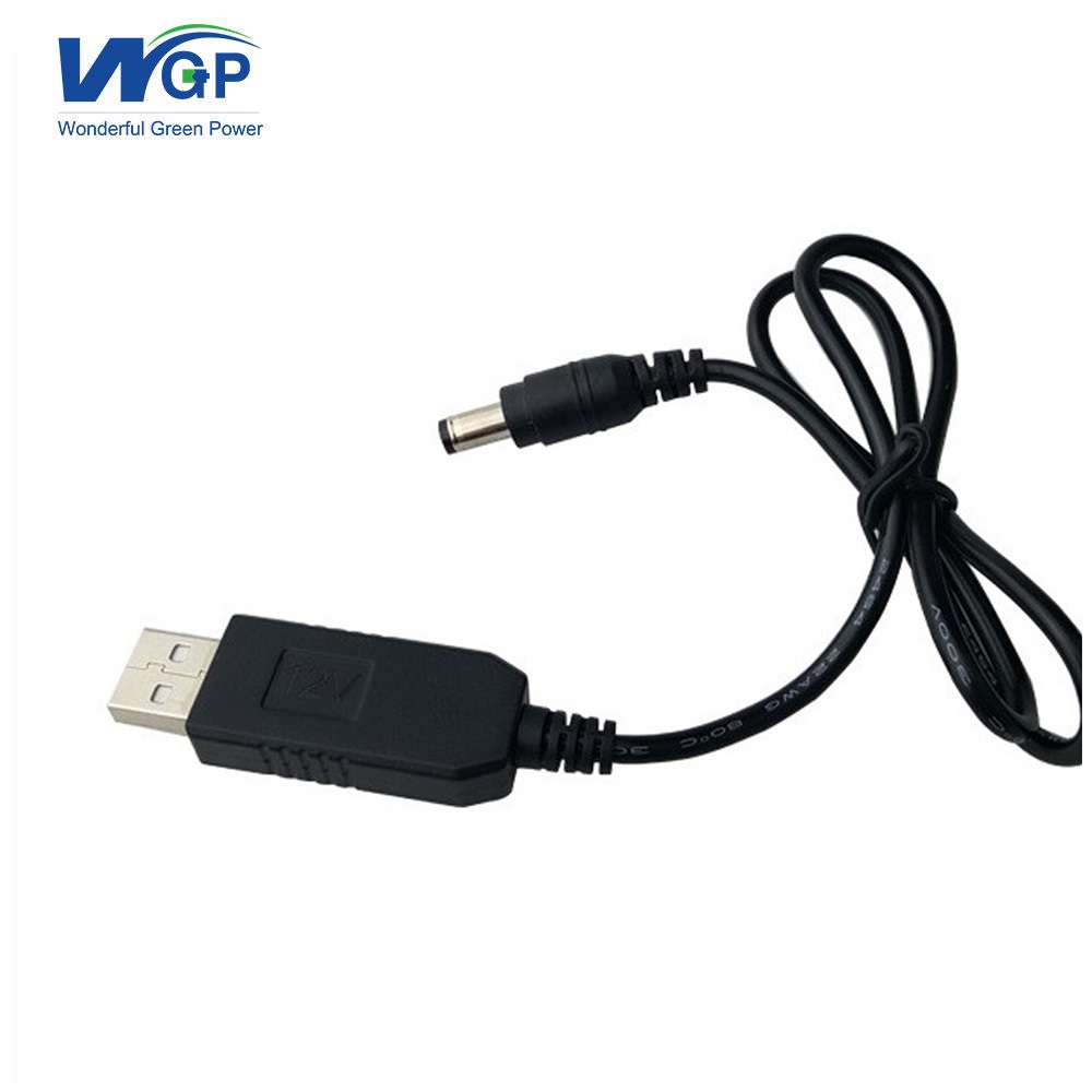 Shenzhen 500mm USB male to DC male converter cable 5V 2.1A to DC 9V 12V cable