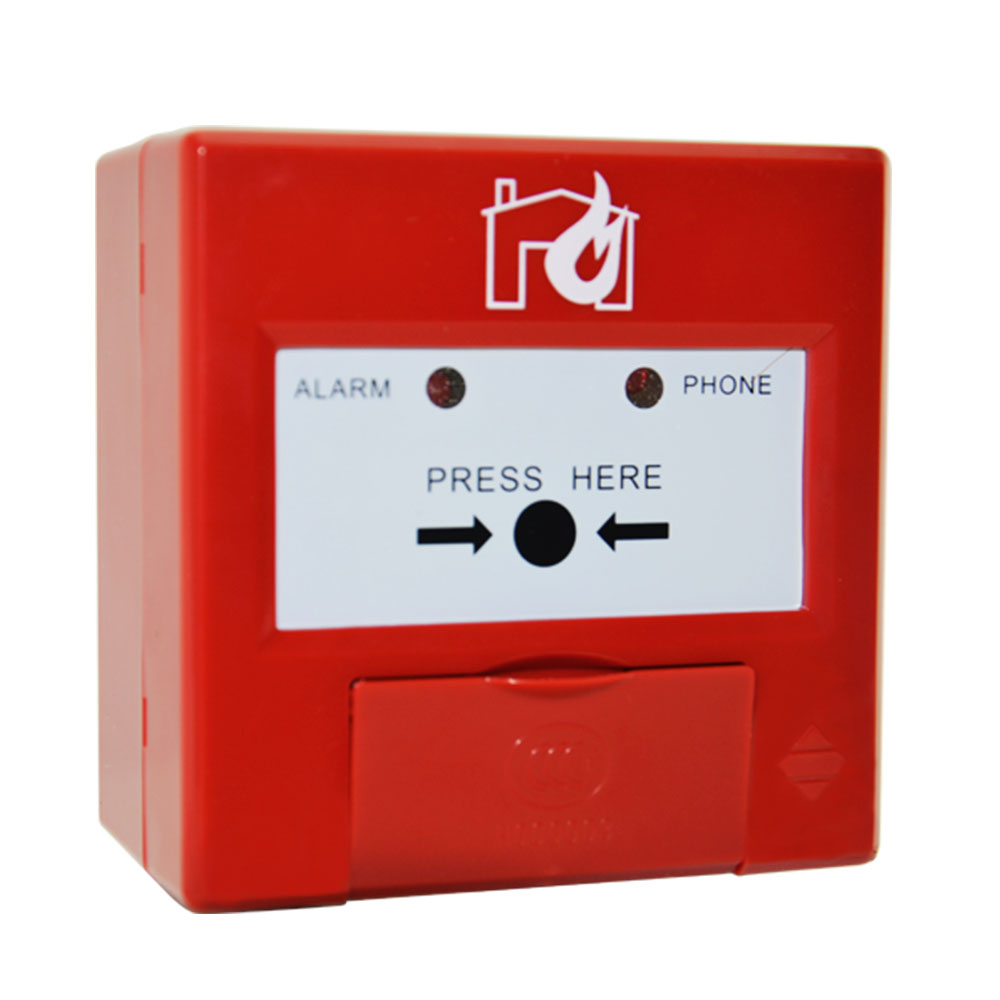 Conventional Fire alarm 2 LED Light Manual Call Point with Cover Protection
