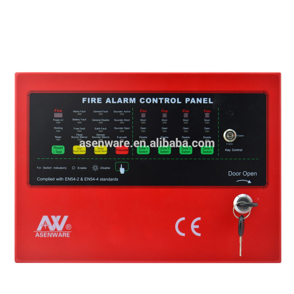 ASENWARE 2166 Conventional Fire Alarm System Kit control panel