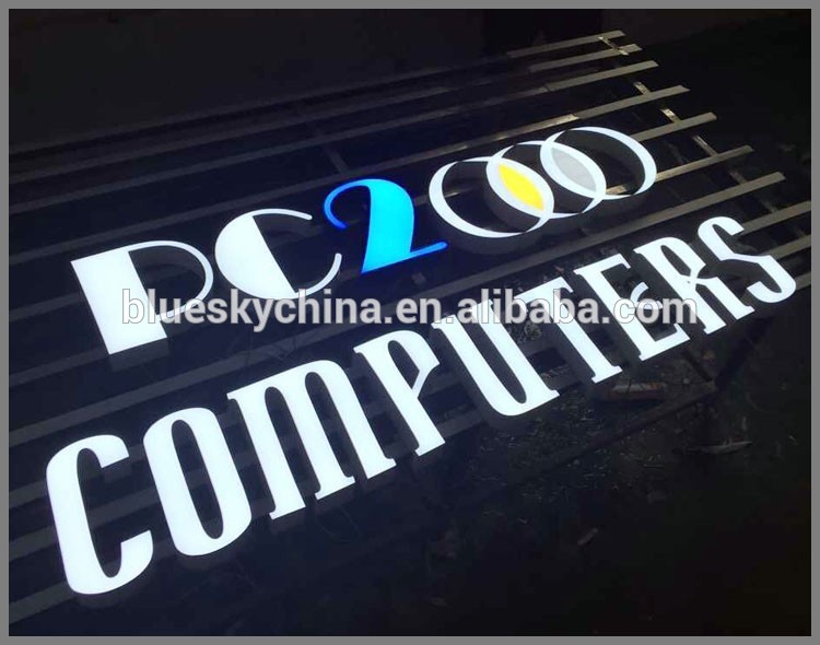 Advertising led Epoxy resin Frontlit Illuminated lighting up letter Signs lamp for shopping mall