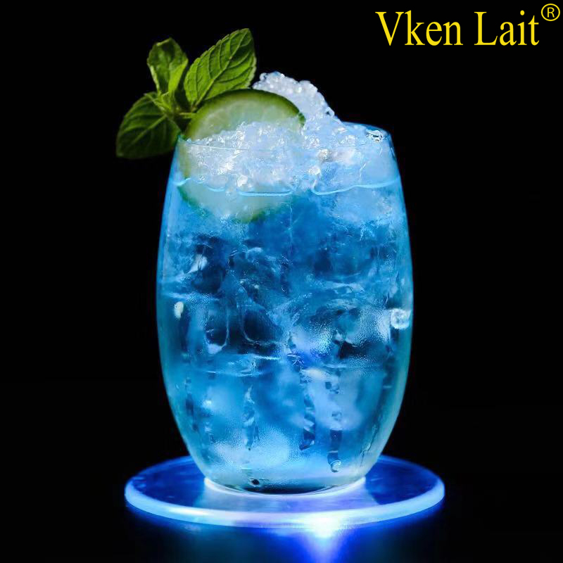 LED Bar Luminescent Bar Mat And Round 7 - Colored Cup Pad KTV Light Base Gravity Induction Battery Bar Tools