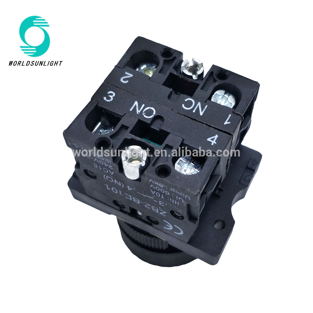 XB2-EA45 Flat 1NO 1NC Momentary electrical circuits control red push button switch