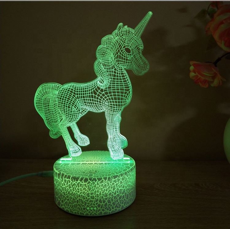 Custom Creative Night Lamp Base 3D White Cracked LED Night Light Base