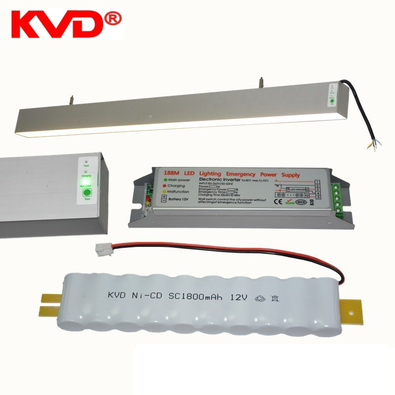 KVD factory 15W to 200W emergency battery backup kit for tri-proof light last 90mins LED emergency lighting inverter