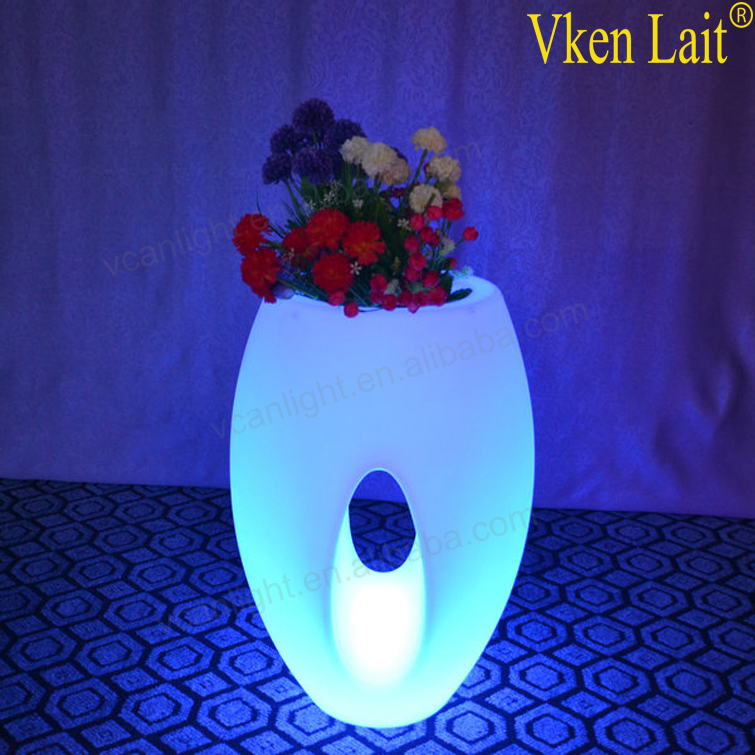 2016 New large tall disposable plastic flower vase with led light