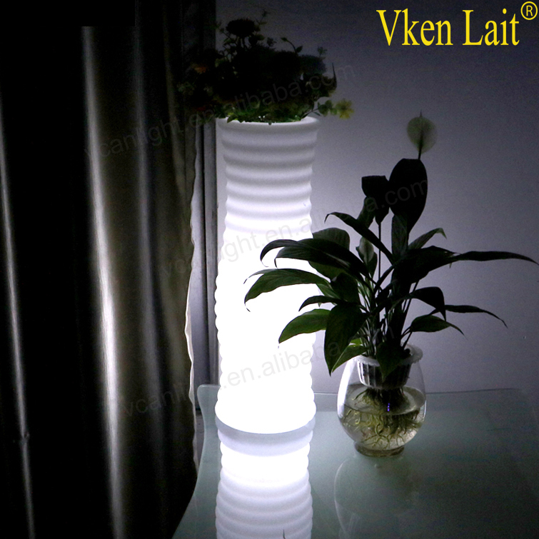 glowing lighted large flower vase for outdoor indoor use