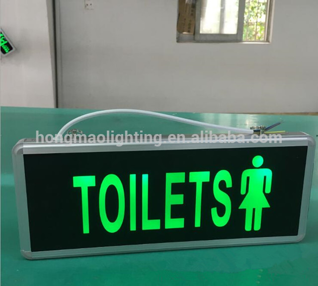Wholesale Factory Directly Printed Green Black Board Aluminum Emergency Toliet Exit Sign
