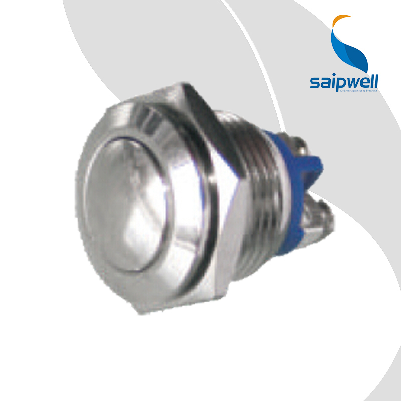SAIP/SAIPWELL IP65 Water resistant Brass Nickel Plated Metal Push Button