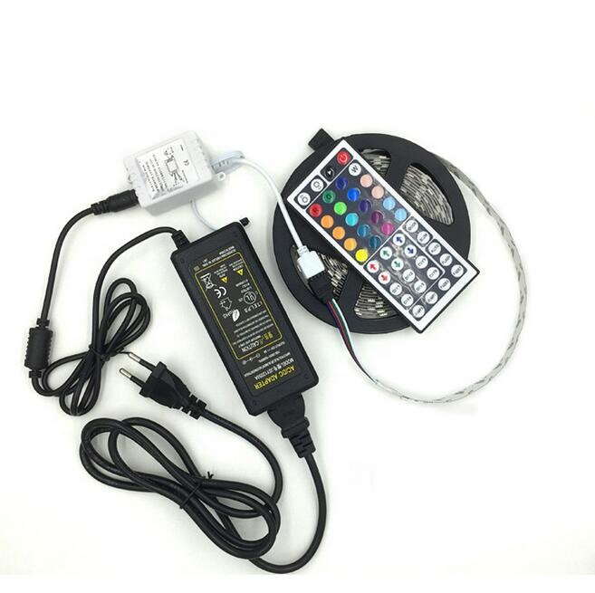 High Lumen 12V IP65 60LED/M SMD5050 RGB LED Strip light Set with controller/DC Adpater with gift box
