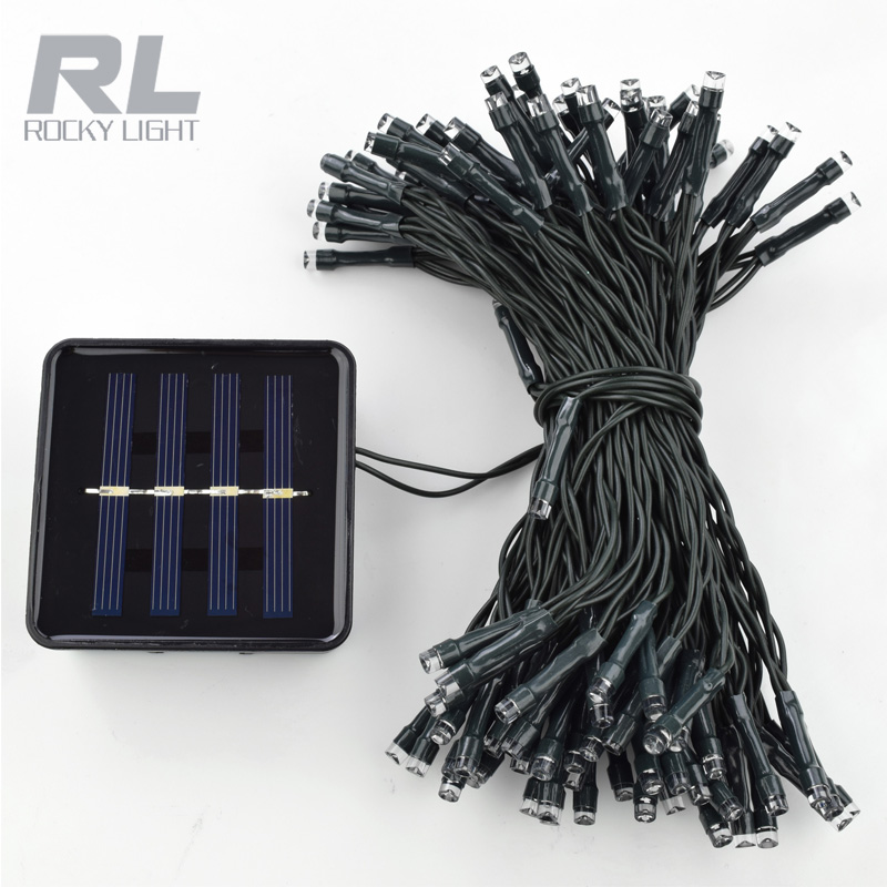RGB solar string holiday light 12m 100LED Christmas light for Garden decoration