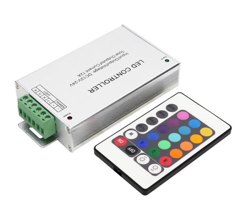 High quality 24 key IR RGB LED Remote Controller 12A/24A/30A
