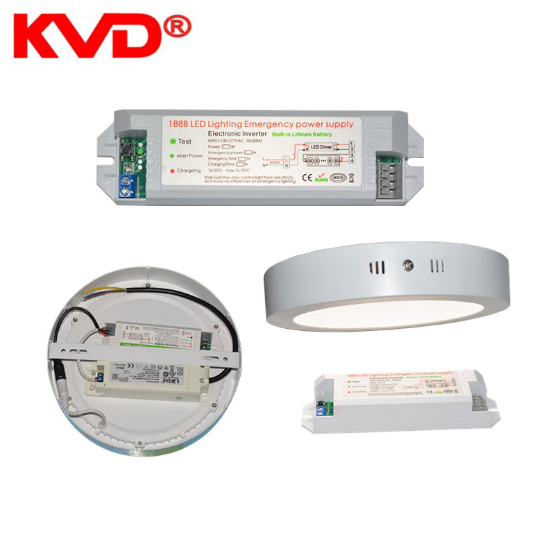 KVD battery powered 3W emergency lights module for LED emergency ceiling light 15W 18W 25W 30W 45W