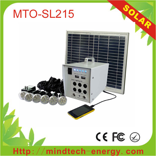 Solar energy mini home light system with mobile charger