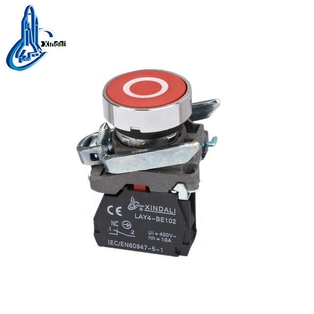 wenzhou metals electrical red electrical switches flush spring return 220V push button with marked LAY4-BA4322