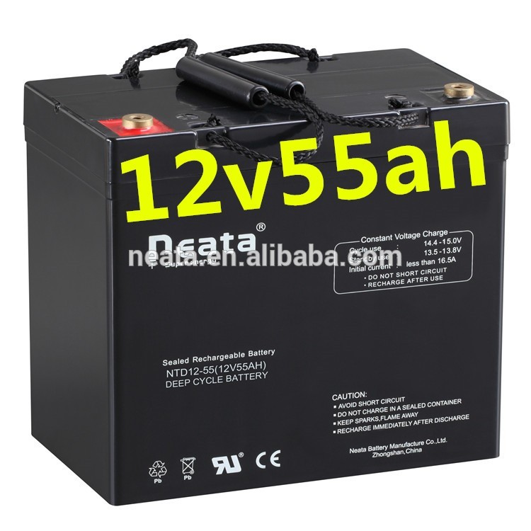 Lead acid  deep cycle  rechargeable battery 12V55Ah