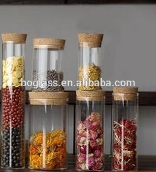 Clear Bamboo Lid Glass Containers for Nut/Coffee/Tea/Spice