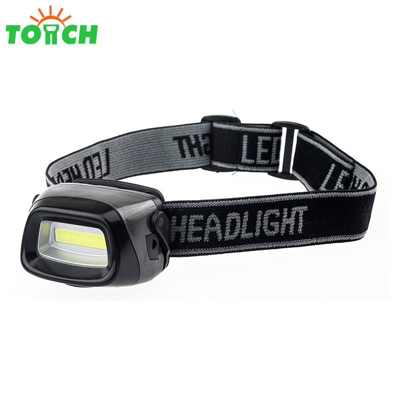 China suppliers 3*AAA battery head light 2019 hot sale 3W COB outdoor waterproof plastic led headlamp