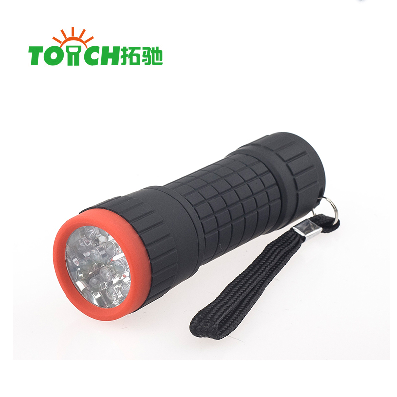 Hot Sale Rubber Pocket Flashlight Torch & 14 LED UV Flashlight for Gift Promotion