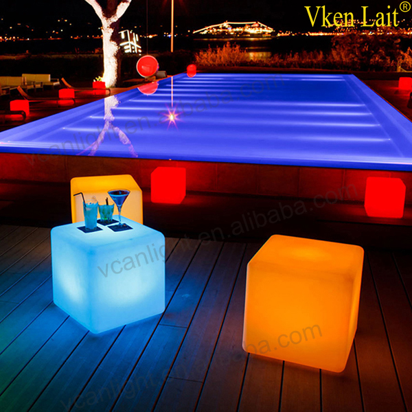 led mood rechargeable outdoor light cube for wedding