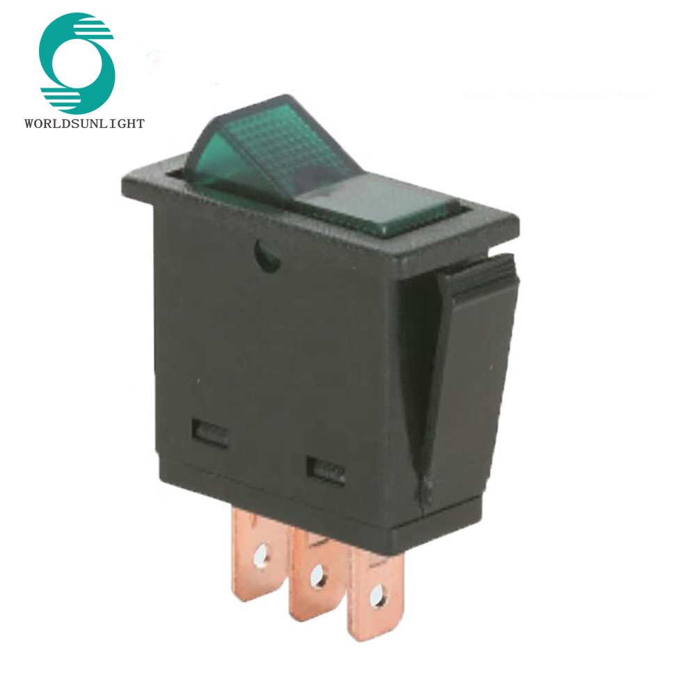 ASW-25D ON-OFF 20A 12V SPST 3P illuminated glow automotive rocker switch