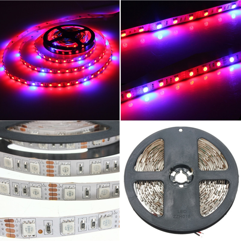 Greenhouse Hydroponic Plant Vegetables LED Grow DC12V Strip Tape 5050 Plant Growth Light Lamp