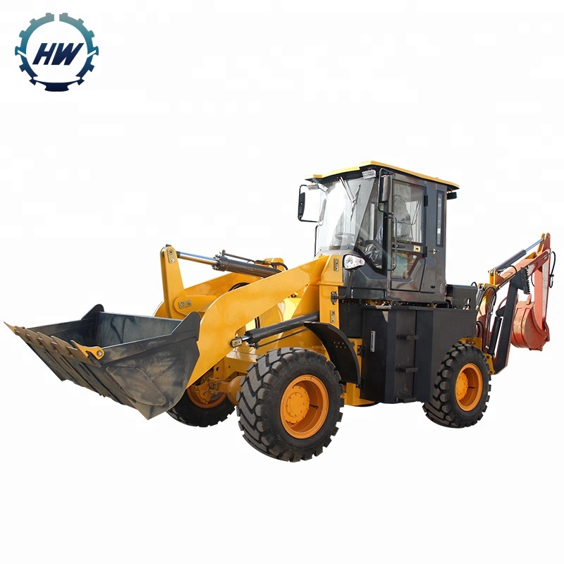 HW Mini backhoe wheel loader articulated backhoe loader factory price