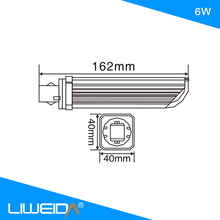 energy saving CE ROHS approved E27 G24 6W PL/PLC LED bulb led tube lamp for office using