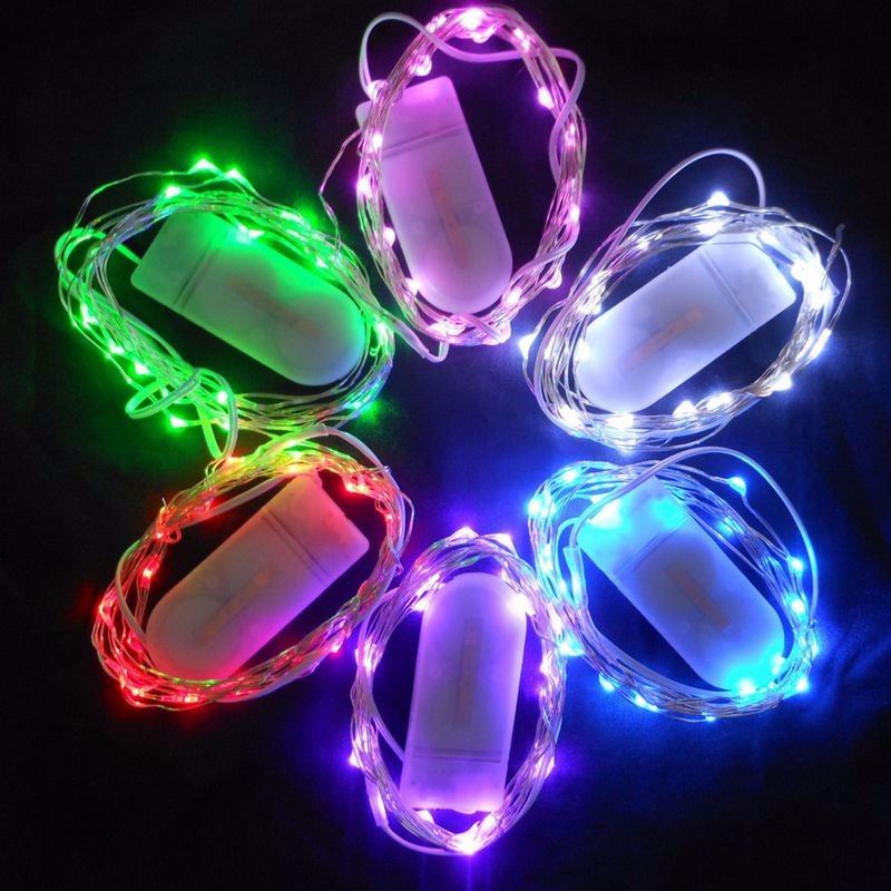 Cr2032 Button Battery Operated Mini Micro Led String Lights Copper Wire