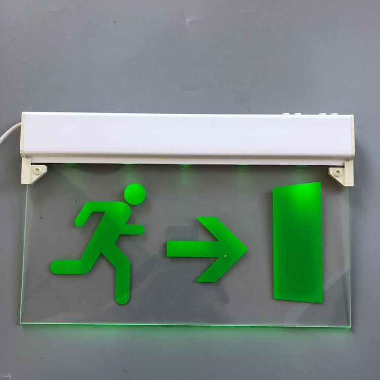 Hot sell IP 20 acrylic green fire safety exit sign led emergency charging light